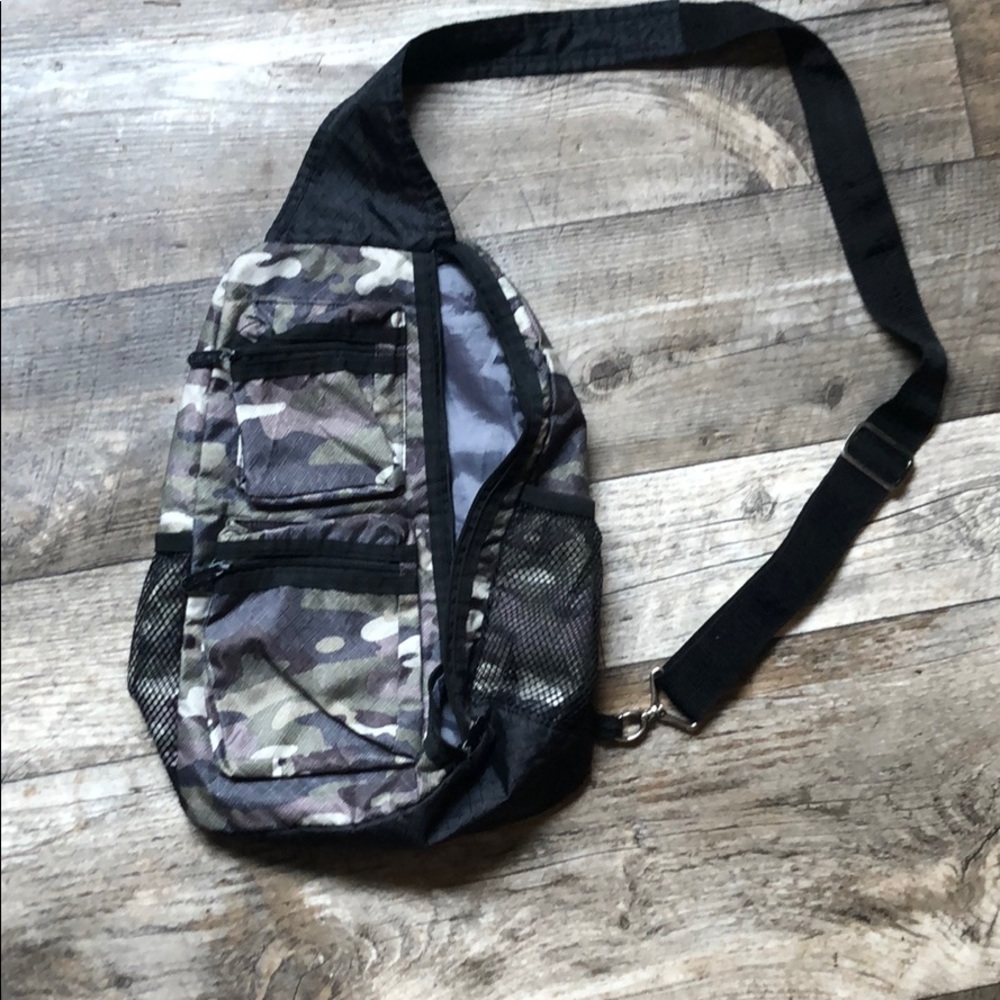 Camo sling backpack